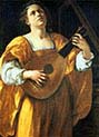 Saint Cecilia Playing a Lute
